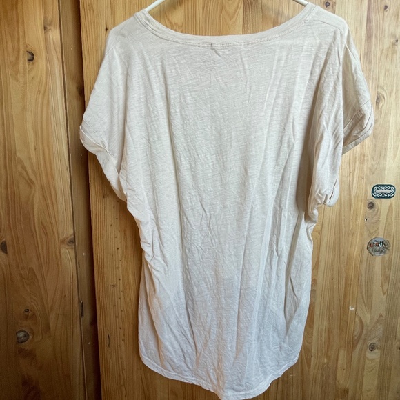 FRESH LAUNDRY High Low Summer Blouse Top Creamy Ecru Neutral S/S Tee Size Small - Picture 3 of 5